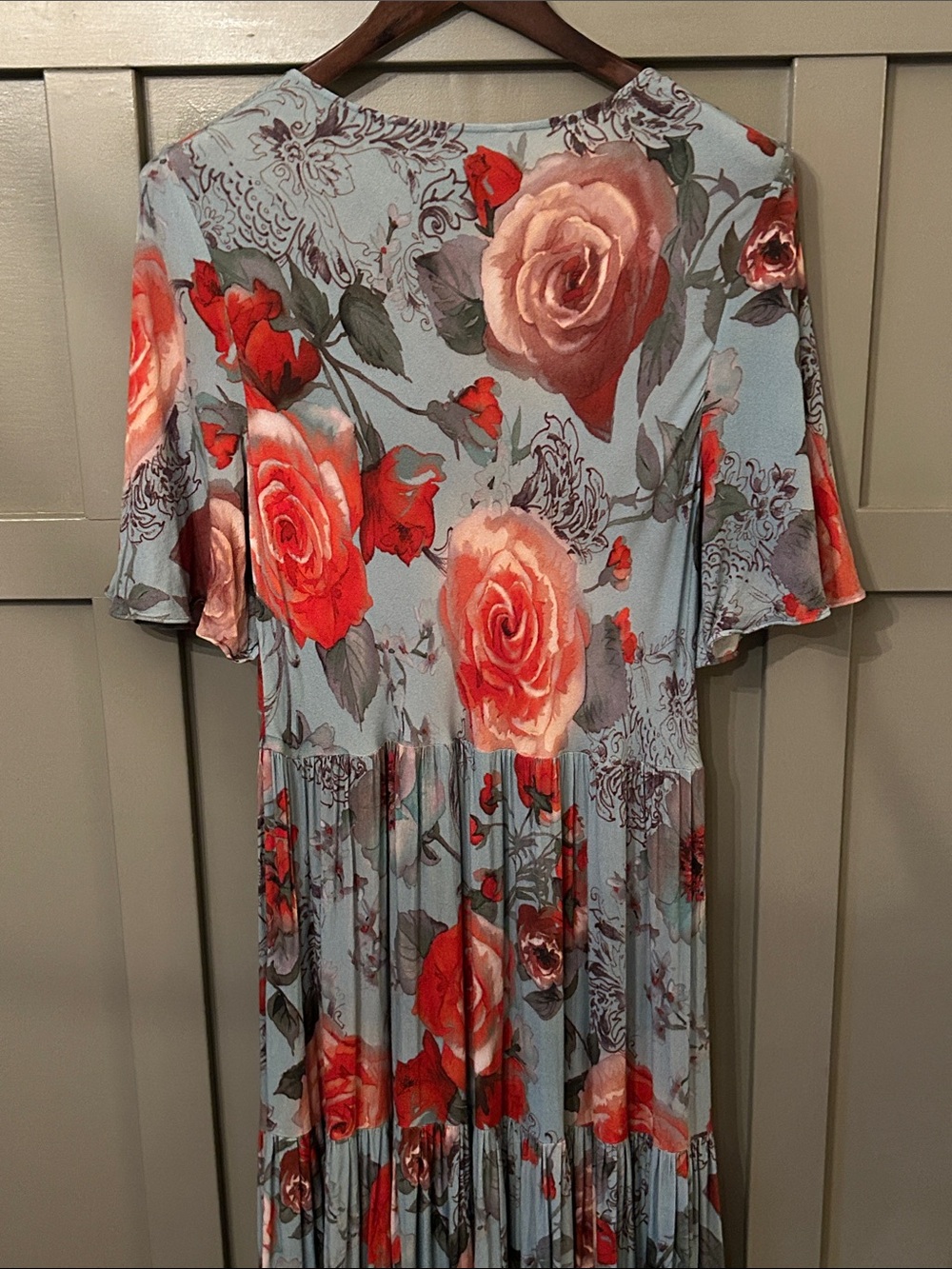 Soft Surroundings First Blooms MaxiDress Porcelain Rose Floral Size Large - Picture 13 of 15
